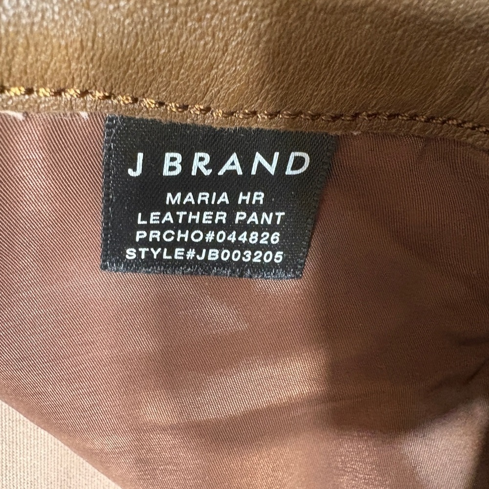 J Brand Brown Lambskin Leather Maria High Rise Womens 29 - Picture 7 of 10